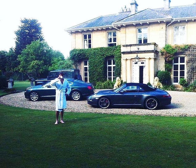 16. “Just checking out my cars while I’m having my morning coffee. In my robe. Problem? ”
