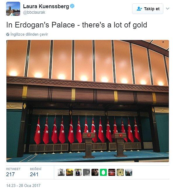 İngiliz gazeteci, “Erdoğan’ın Sarayı’nda – bol miktarda altın var”