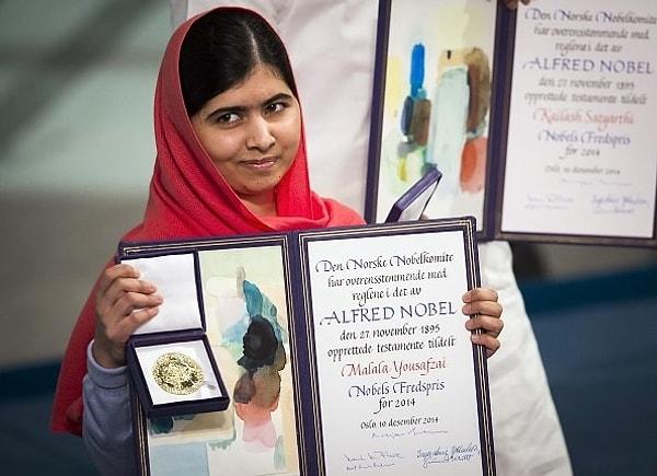 19. Malala Yusufzay, aktivist ve şimdiye kadar Nobel Ödülü kazanan en genç kişi