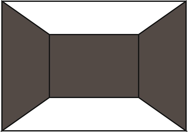 8. Цветные боковые и задняя стены