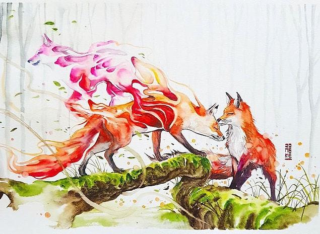 The creator of these creative paintings is an Indonesian watercolor artist.
