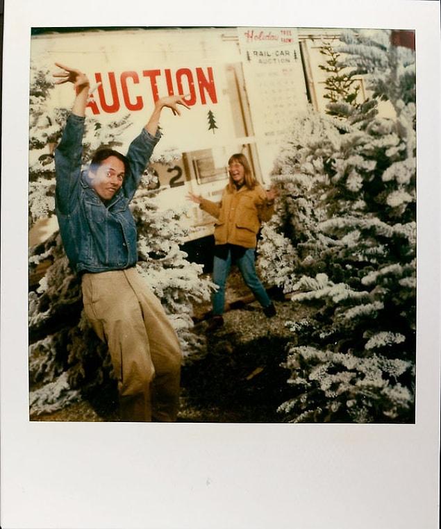 December 7, 1990: Goofing around while shopping for Christmas trees.