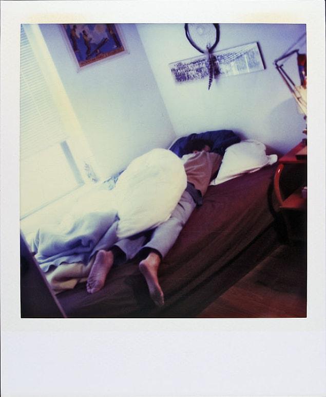 February 13, 1997: Passed out in bed.