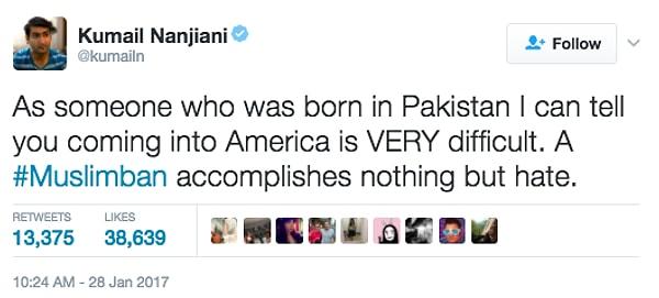 11. "Pakistan'da doğmuş biri olarak, Amerika'ya gelmenin ne kadar zor olduğunu söyleyebilirim. Müslümanların ülkeye gelişini yasaklamak yalnızca nefrete sebep olur."