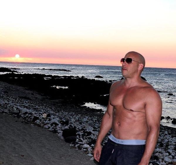 8. Vin Diesel manzaranın tadını çıkarırken
