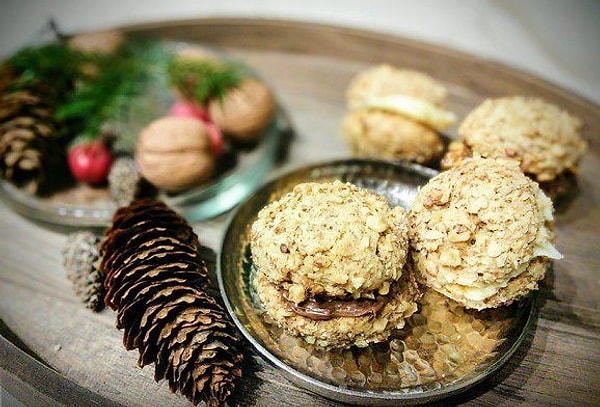 6. Кофейное печенье с грецким орехом и нутеллой