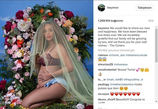 Beyonce hamile olduğunu dün gece Instagram'dan açıkladı. Ve Instagram yı-kıl-dı!