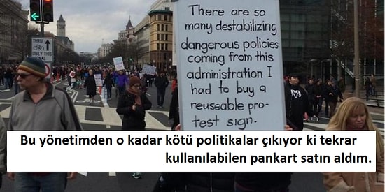 Trump Yönetimine Karşı Süren Protestolarda Kıvrak Zekasıyla Gülümseten 16 Pankart Örneği