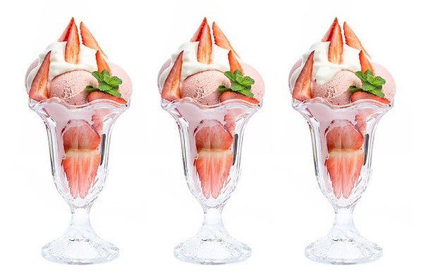 3. Переходим к клубничному пломбиру: у которого из представленных вы сможете найти отличие?