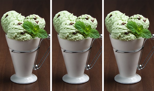 5. Десер на любителя -мятное мороженое. Какое из них имеет отличие?