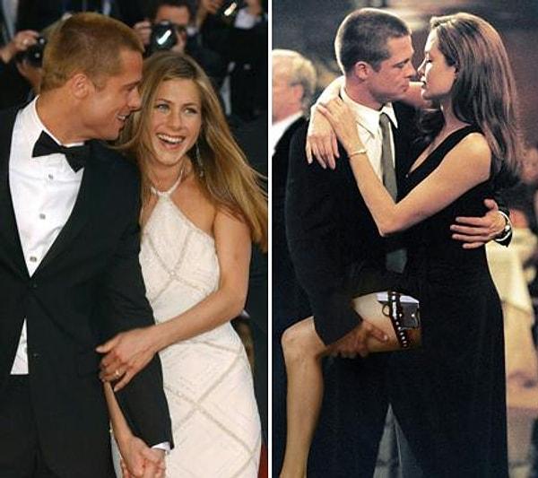 4. Brad Pitt, Jennifer Aniston, Angelina Jolie üçlüsünün mevzusunu biliyorsunuz. 😌