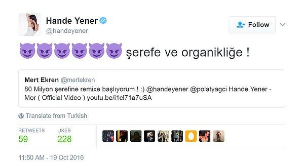 Daha önce Hande Yener de "organik tık" haberleriyle gündeme gelmişti.