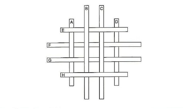 9. В каком порядке расположены палочки, начиная с самой нижней?