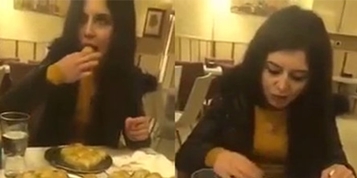 2 Kilogram Baklavayı 10 Dakikada Bitiren Kadın
