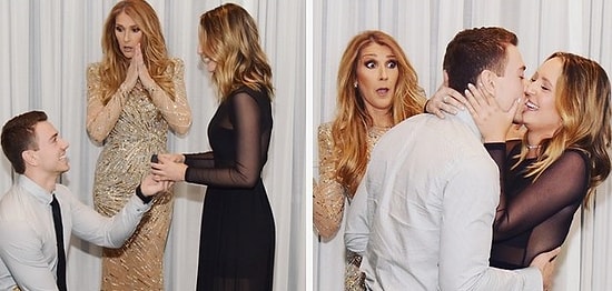 Парень сделал предложение своей девушке в присутствии Селин Дион, и реакция певицы просто бесценна