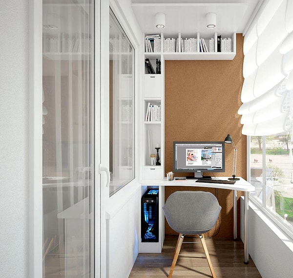 8. Можно переделать свободное пространство в своем доме (лестничная площадка, лоджия или коридор) в рабочую зону.