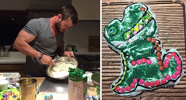 4. Папа готовит торт на день рождения Индии