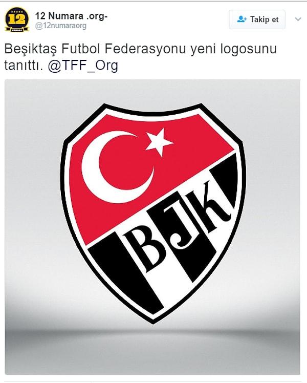 1. Her şey @12numaraorg hesabının Türk bayrağı ve BJK yazan logo ile birlikte ''Beşiktaş Futbol Federasyonu yeni logosunu tanıttı.'' tweetiyle başladı.