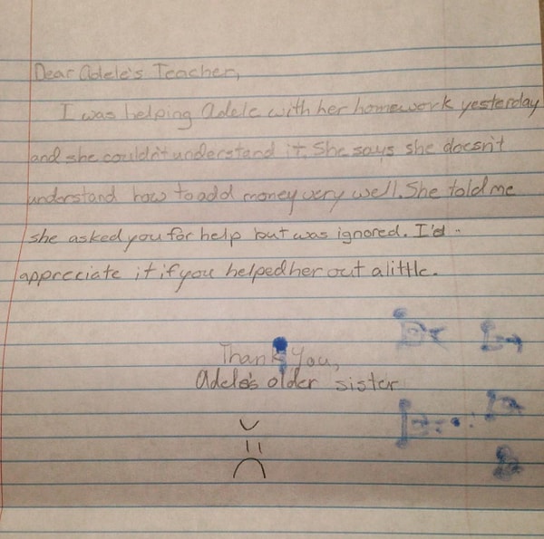 12. Получать нахальные записки вроде этой: