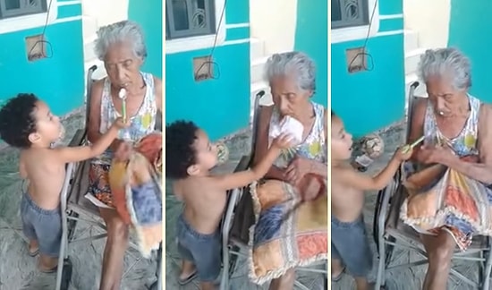 Bakıma Muhtaç Büyükannesini Besleyen Ufaklıktan En Güzel Şefkat Örneği