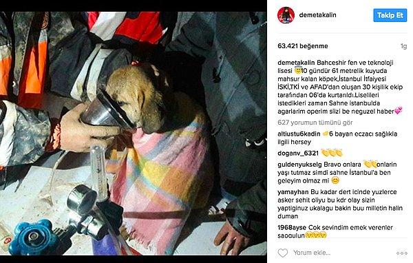 13. Demet Akalın, kuyuda mahsur kalan köpeği kurtaran gençleri çalıştığı mekanda ağırlamak istediğini Instagram'dan duyurdu.