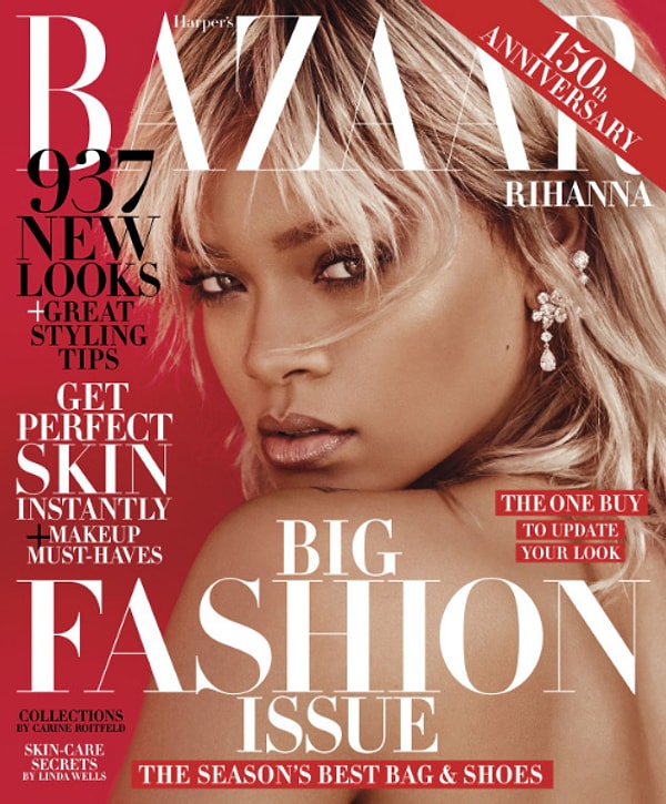 20. И вот - самая свежая обложка Рианны. Тут она позировала для Harper's Bazaar.