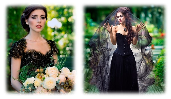 8. Черный наряд на летних свадьбах требует особо изысканного вкуса.