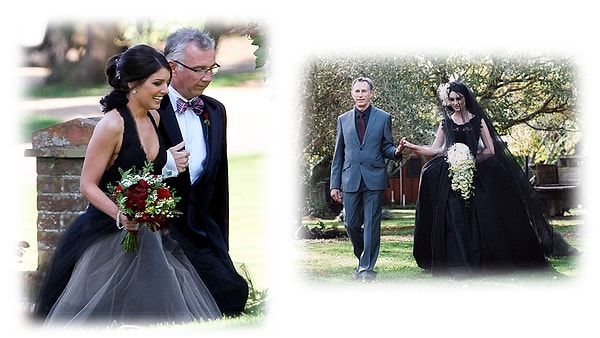 9. Отец невесты смотрится чрезвычайно солидно рядом с прекрасной дочкой в черном.