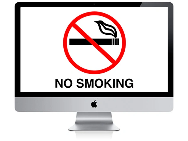 Apple bilgisayarlarının yanında sigara içmek cihazın garantisini geçersiz kılmaktadır.