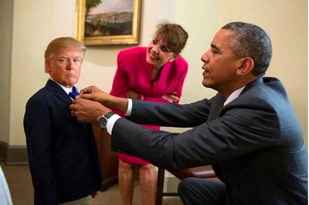 Sosyal medyada yepyeni bir hobi oluştu. ABD başkanı Donald Trump'ı her fotoğrafta minicik kalacak şekilde photoshoplamak.