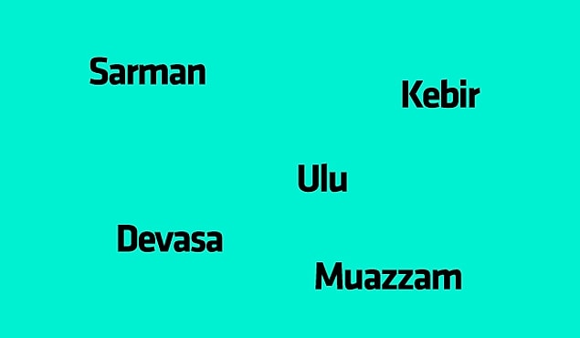 7. 'Büyük' yerine