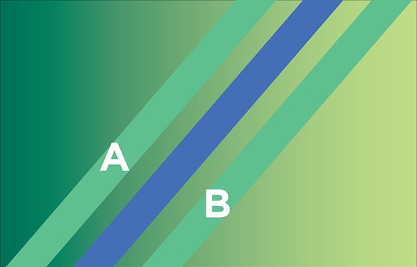 4. Продолжим? Цвет на полосках А и В одинаковый?