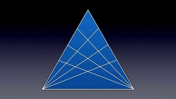 8. Son sorumuz birazcık karmaşık! Burada toplamda kaç üçgen var?