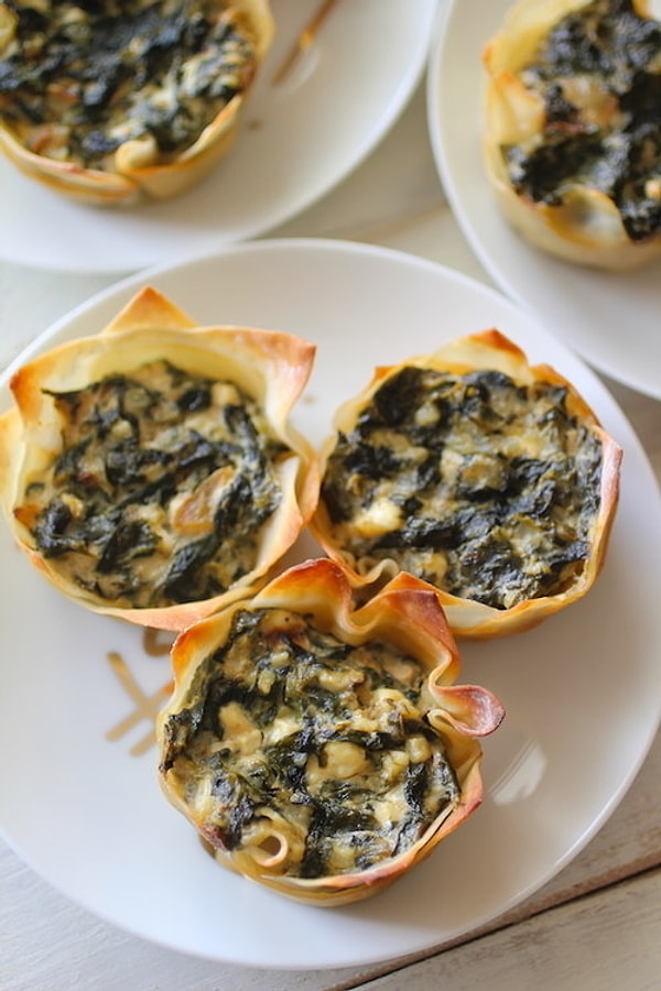 3. Корзиночки с запеченным шпинатом