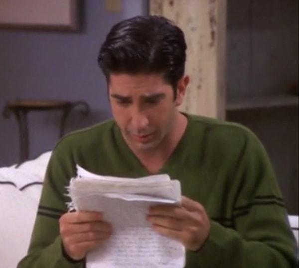 15. Rachel'ın Ross'a yazdığı mektup arkalı önlü kaç sayfaydı?