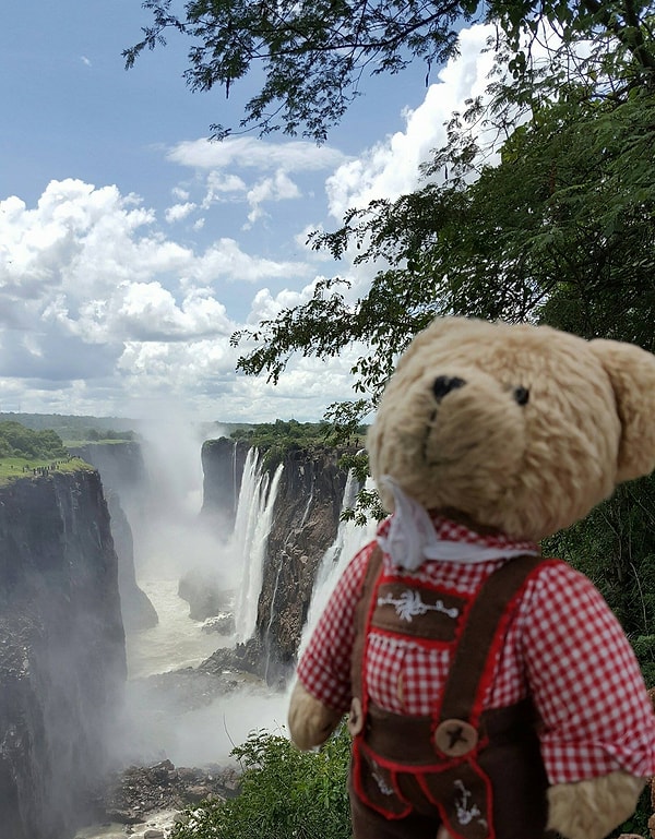 Я посетил водопад Виктория на границе Замбии и Зимбабве. Это было по-настоящему захватывающе. Думаю, на этом фото восторг на моем лице не скрыть!