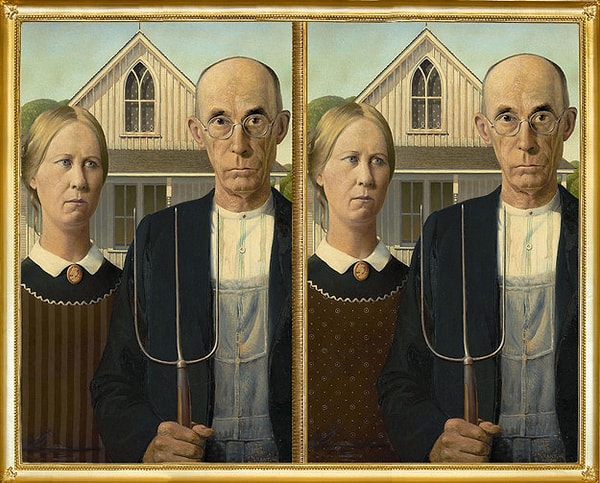 6. "Американская готика" — картина американского художника Гранта Вуда. Уже знаете, которая из них подлинник?