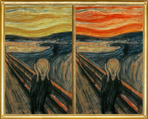 7. Экспрессионист Эдвард Мунк прославился своей картиной "Крик". С какой стороны оригинал?