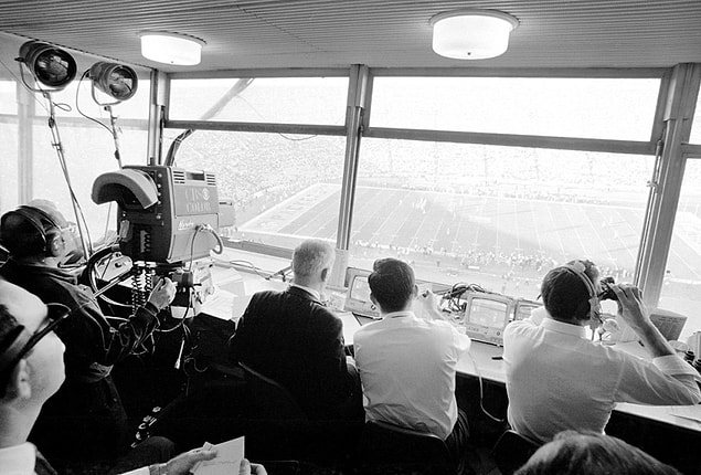 13. View from the CBS Sports booth at the top of the stadium.