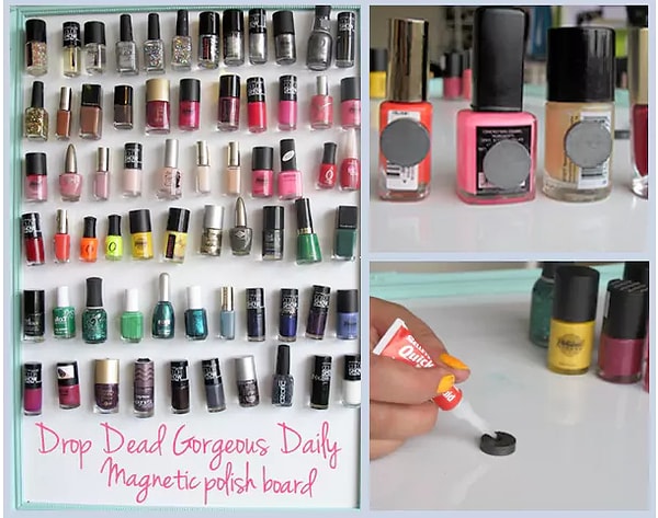 4. Крепить лаки на магнитную доску - гениально!