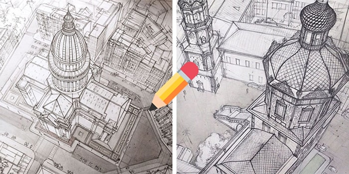 Bu Kadarına da Pes! Fotoğrafları Çekilmişçesine Bütün Detayları ile Çizilen 20 Mimari Yapı