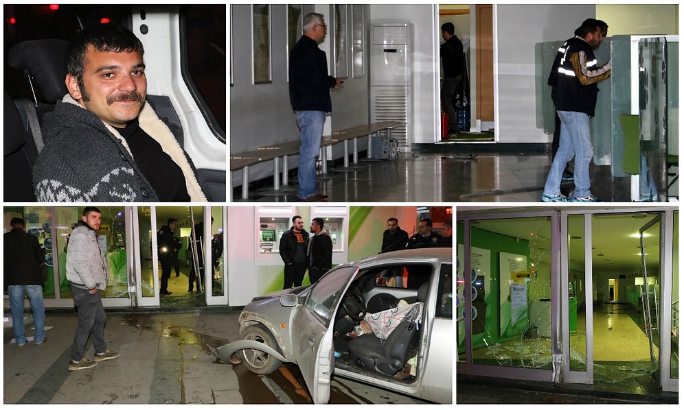 Antalya'da İşsiz Gençten 'Protesto': 'Parasal Sisteme Karşıyım' Deyip, Otomobille Bankaya Girdi!