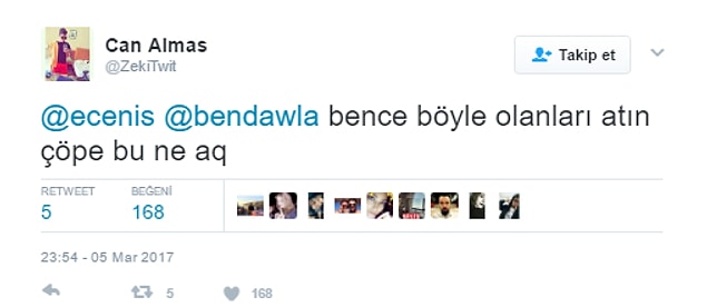 Ama onlara da böyle tepkiler gelmiş...