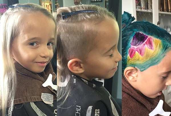 5. Перед тем, как выбрить висок дочери, Мери долго с ней разговаривала, стоит ли ей это делать. Лира понимала, что может пожалеть об этом в будущем, но все же уговорила маму на бритье.