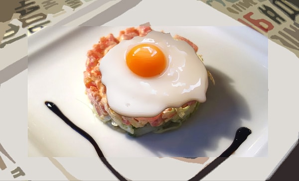 6. Тартар из бекона и яйца
