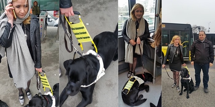 İnsanlık Ölmeyecek! Görme Engelli Kadının Rehber Köpeğiyle Metrobüse Binmesini Sağlayan Adam