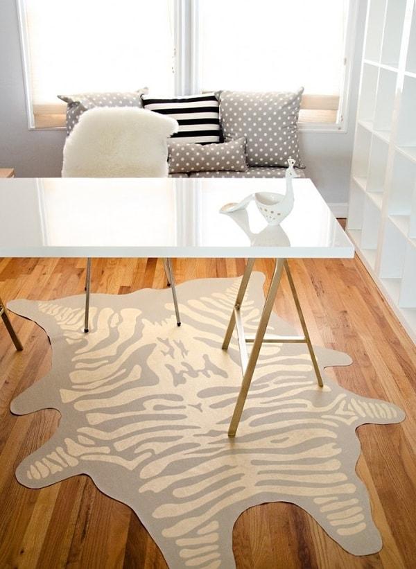 17. Zebra desenli kilimler odalarınıza ayrı bir hava katacak.