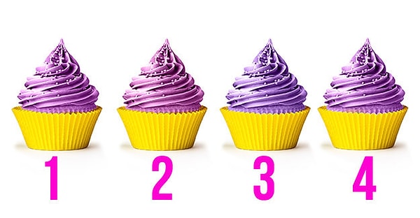 5. В какой из этих фиолетовых капкейков добавили больше всего синего пищевого красителя?