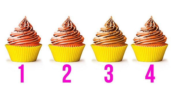 7. В какой из этих оранжевых капкейков добавили больше всего красного пищевого красителя?