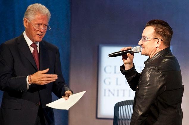 13. Bono (U2) & Bill Clinton
